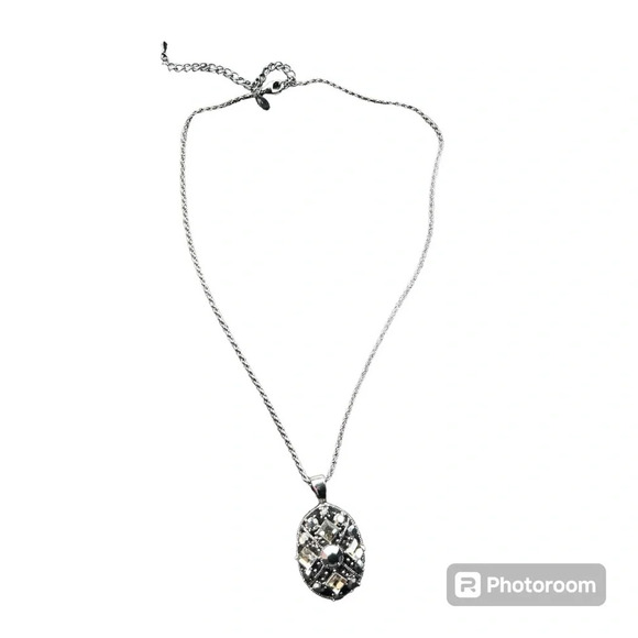 Premier Designs “Center Stage” 18" - 21" Necklace Hematite Pendant Retired - Picture 1 of 5